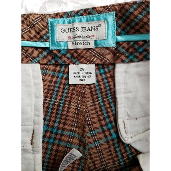 Guess RETRO Breakwater Women's Extensible Stretch Crop Pants Plaid Size 26 NWT - Picture 6 of 8